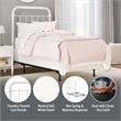 Hillsdale Kirkland Twin Metal Spindle Panel Headboard with Frame in White