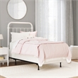 Hillsdale Kirkland Twin Metal Spindle Panel Headboard with Frame in White