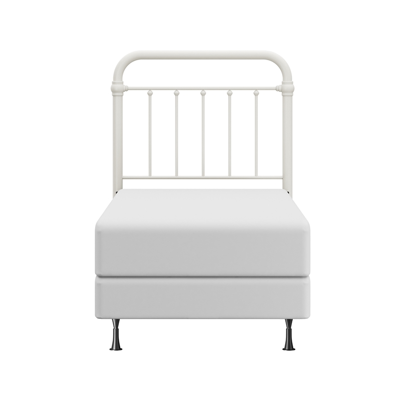 Hillsdale Kirkland Twin Metal Spindle Panel Headboard with Frame in White