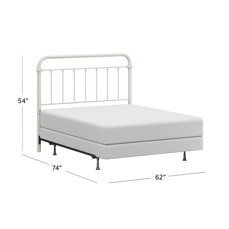 Hillsdale Kirkland Metal Full/Queen Round Spindle Headboard w/Frame - Soft White