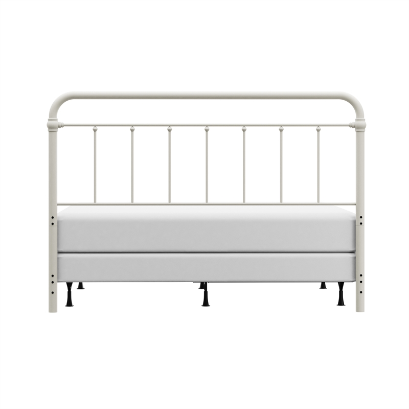 Hillsdale Kirkland King Metal Spindle Panel Headboard with Frame in White