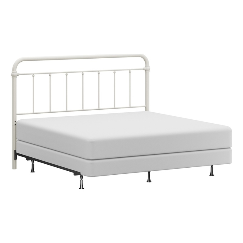 Hillsdale Kirkland King Metal Spindle Panel Headboard with Frame in White