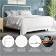 Hillsdale Kirkland King Metal Spindle Panel Headboard with Frame in White