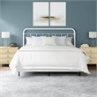 Hillsdale Kirkland King Metal Spindle Panel Headboard with Frame in White