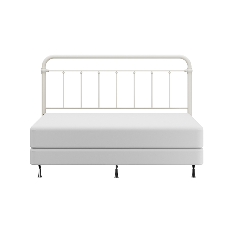 Hillsdale Kirkland King Metal Spindle Panel Headboard with Frame in White