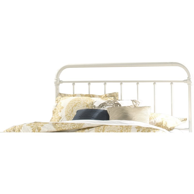 Hillsdale Kirkland King Metal Spindle Panel Headboard in White 1799HKR