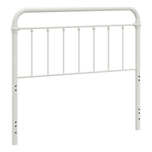 Hillsdale Kirkland Metal Full or Queen Round Spindle Headboard in Soft White