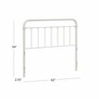 Hillsdale Kirkland Metal Full or Queen Round Spindle Headboard in Soft White