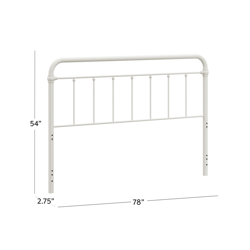 Hillsdale Kirkland King Metal Spindle Panel Headboard in White