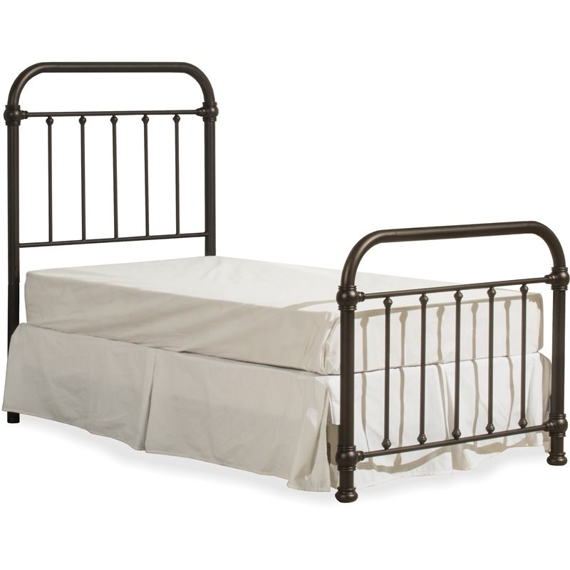 Hillsdale Kirkland Twin Metal Spindle Panel Bed in Dark Bronze
