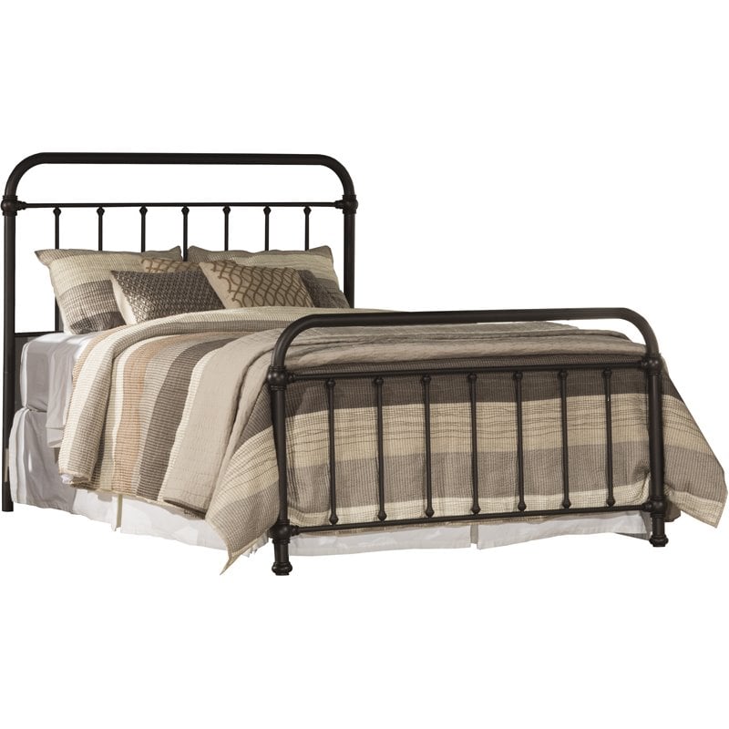 Hillsdale Kirkland Full Metal Spindle Panel Bed in Dark Bronze