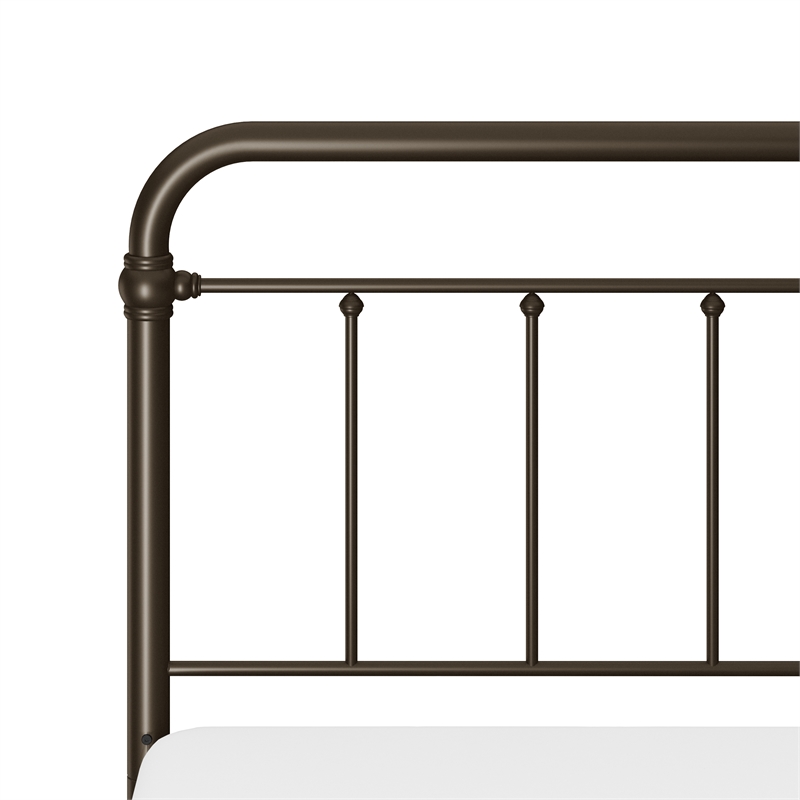 Hillsdale Kirkland King Metal Spindle Panel Bed in Dark Bronze