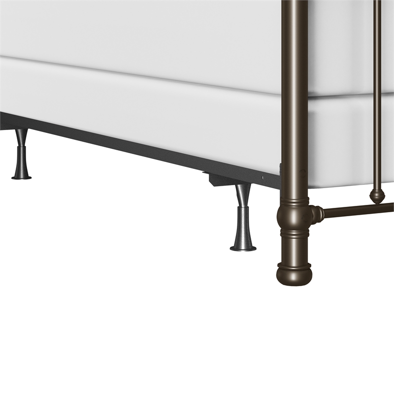 Hillsdale Kirkland King Metal Spindle Panel Bed in Dark Bronze