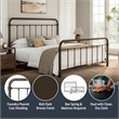 Hillsdale Kirkland King Metal Spindle Panel Bed in Dark Bronze