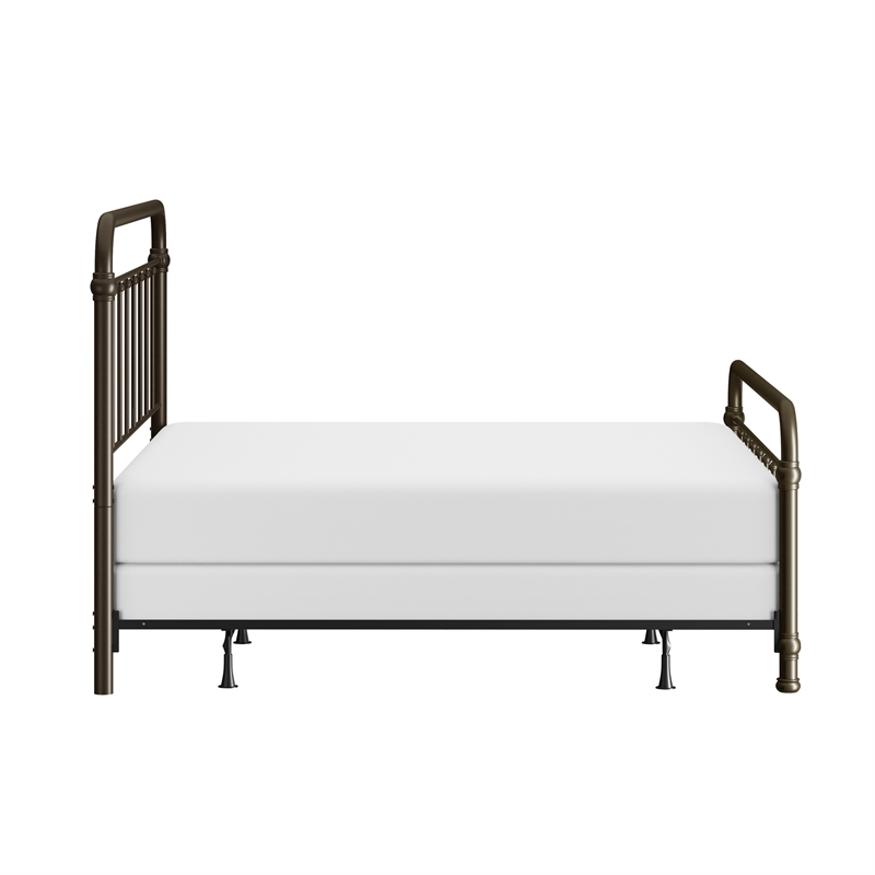 Hillsdale Kirkland King Metal Spindle Panel Bed in Dark Bronze