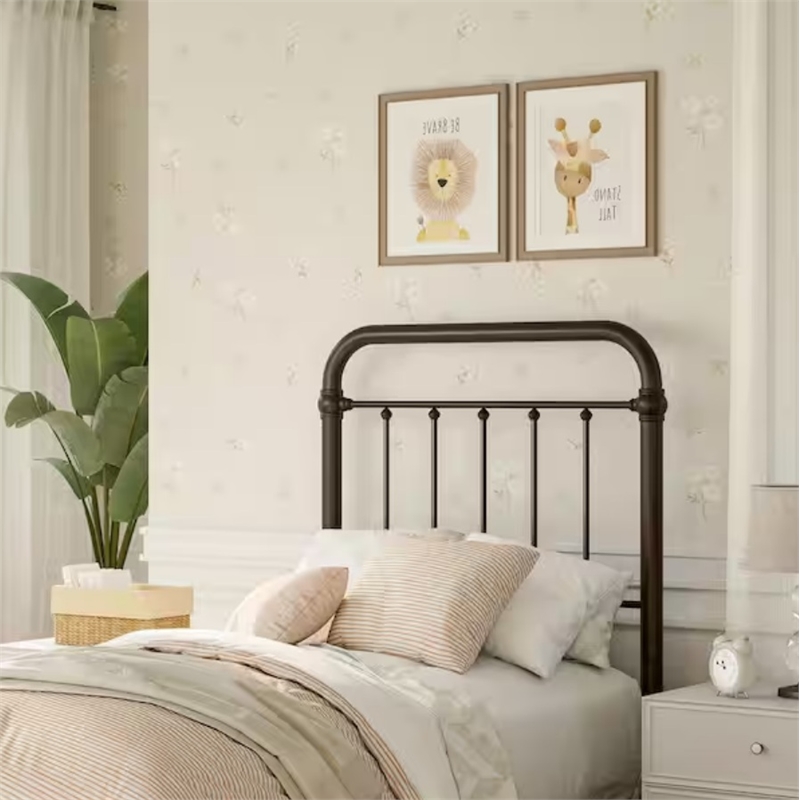 Hillsdale Kirkland Twin Metal Spindle Panel Headboard in Dark Bronze