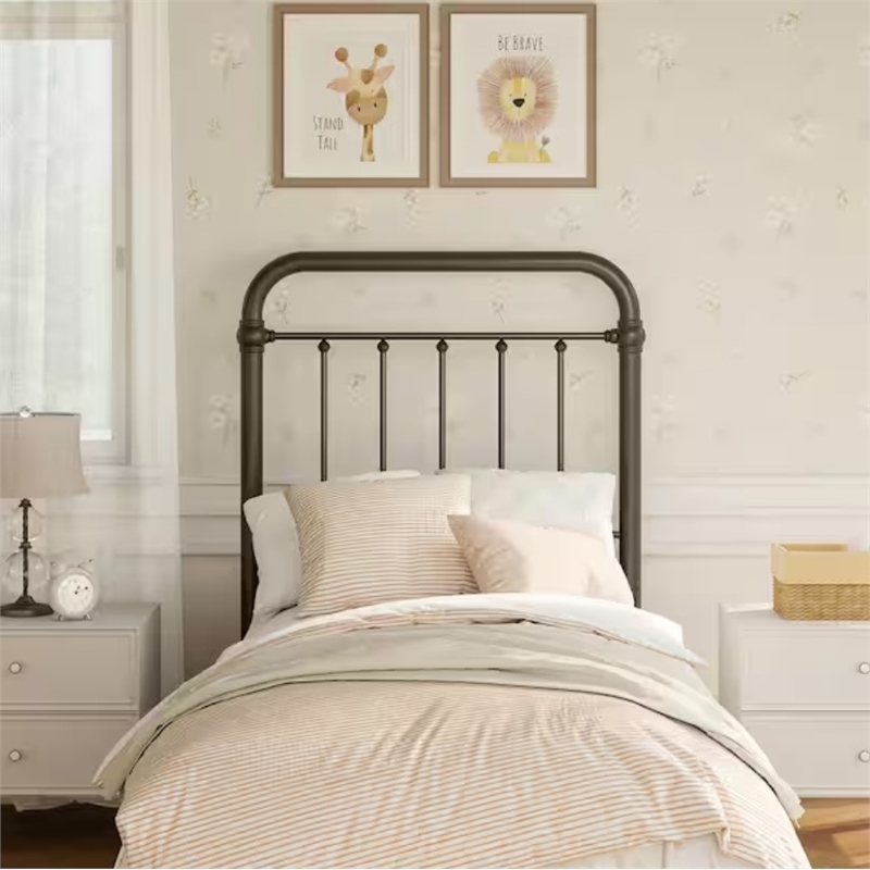 Hillsdale Kirkland Twin Metal Spindle Panel Headboard in Dark Bronze
