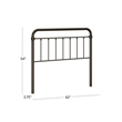 Hillsdale Kirkland Full or Queen Metal Spindle Panel Headboard