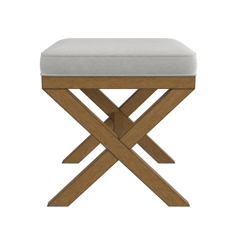 Hillsdale Furniture Somerset Backless Wood Vanity Stool Dark Driftwood Gray