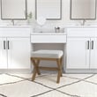 Hillsdale Furniture Somerset Backless Wood Vanity Stool Dark Driftwood Gray