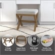 Hillsdale Furniture Somerset Backless Wood Vanity Stool Dark Driftwood Gray
