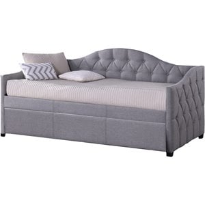 hillsdale jamie tufted daybed with trundle in gray