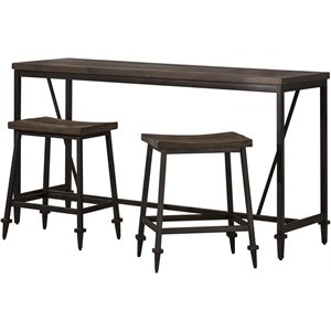 hillsdale furniture jennings metal counter height stool in set of 2 in distressed walnut