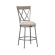 Hillsdale Stewart 41.5&quot Metal Traditional Counter Stool in Silver/ Aged Pewter