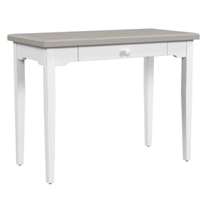 hillsdale clarion wood 1 drawer desk sea white with distressed gray top