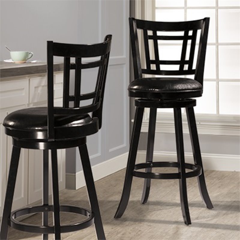 Hillsdale Fairfox 43.5" Wood Transitional Bar Stool In Black ...