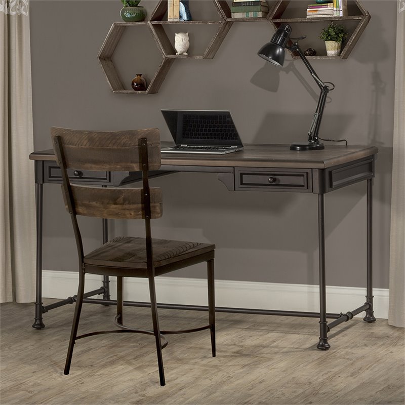 Hilale Casselberry Writing Desk With Chair In Distressed Walnut
