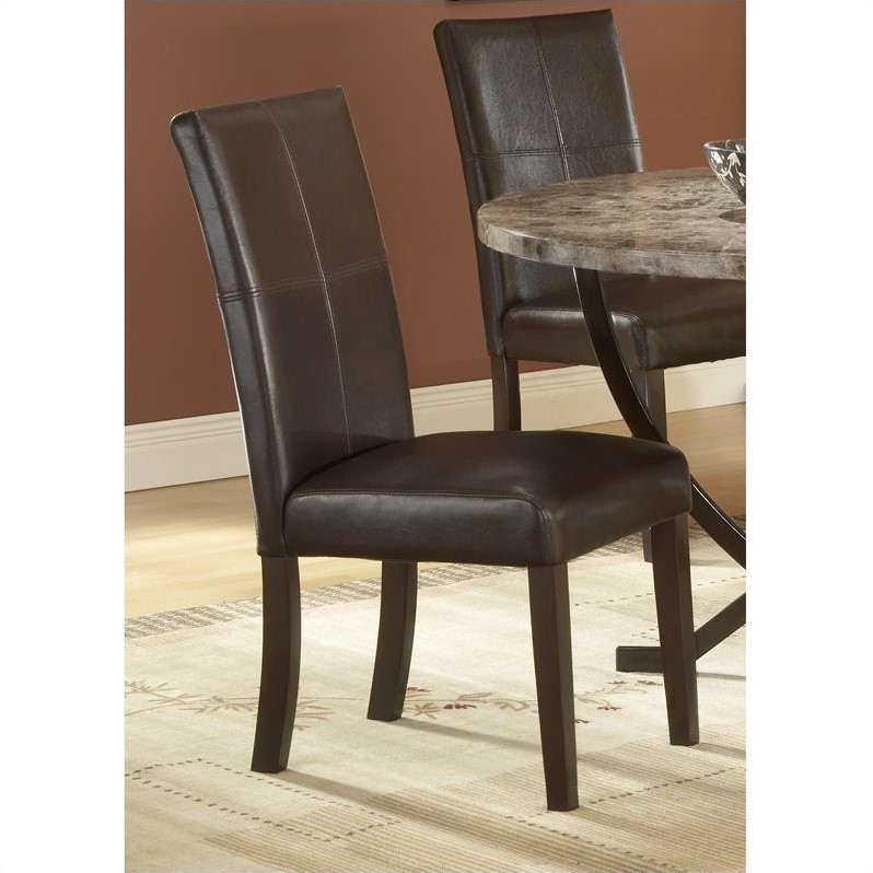 Hillsdale Monaco Leather Parson Dining Chair in Espresso ...