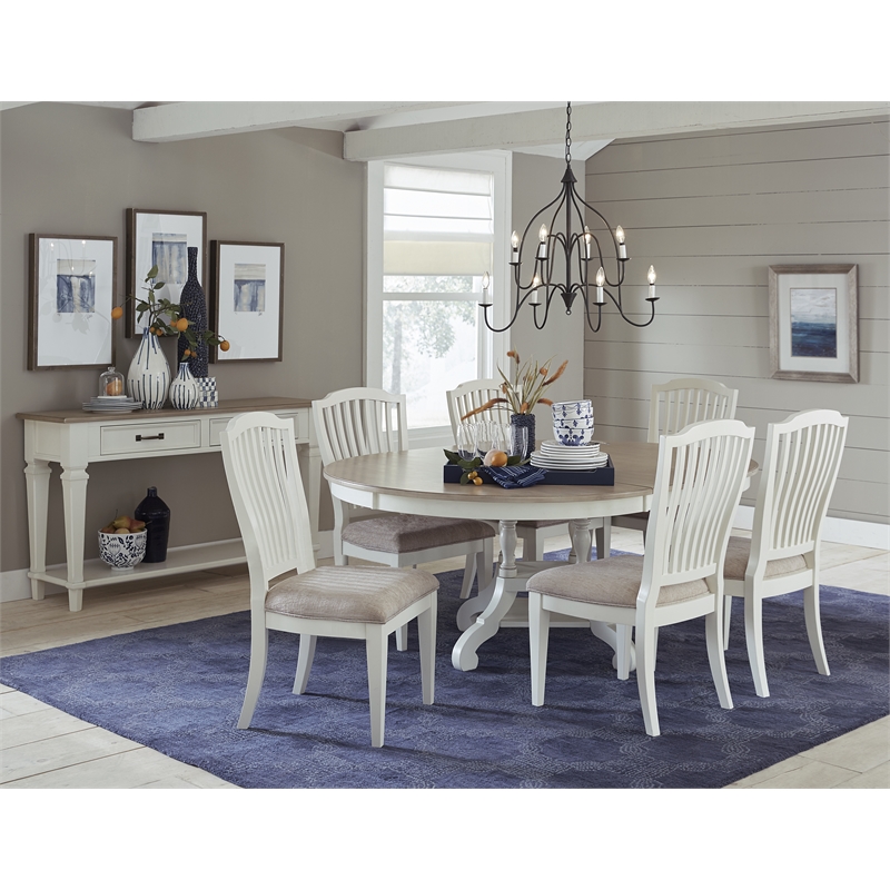 Hilale Rockport 7 Piece Round Dining Table With Side Chairs 4811dt7 Hilale Rockport 7 Piece Round Dining Table With Side Chairs
