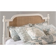 Hillsdale Melanie Coastal Wood and Cane Queen Headboard in White