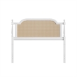 Hillsdale Melanie Coastal Wood and Cane Queen Headboard in White