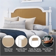 Hillsdale Melanie Coastal Wood and Cane Queen Headboard in White
