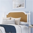 Hillsdale Melanie Coastal Wood and Cane Queen Headboard in White