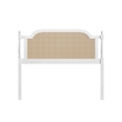 Hillsdale Melanie Coastal Wood and Cane Queen Headboard in White