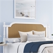 Hillsdale Melanie Coastal Wood and Cane King Headboard in White