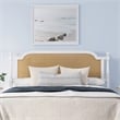 Hillsdale Melanie Coastal Wood and Cane King Headboard in White