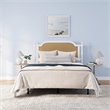 Hillsdale Melanie Coastal Wood and Cane Queen Headboard with Frame in White