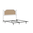 Hillsdale Melanie Coastal Wood and Cane Queen Headboard with Frame in White