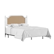 Hillsdale Melanie Coastal Wood and Cane Queen Headboard with Frame in White