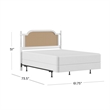 Hillsdale Melanie Coastal Wood and Cane Queen Headboard with Frame in White