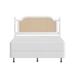 Hillsdale Melanie Coastal Wood and Cane Queen Headboard with Frame in White