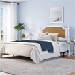 Hillsdale Melanie Coastal Wood and Cane Queen Headboard with Frame in White