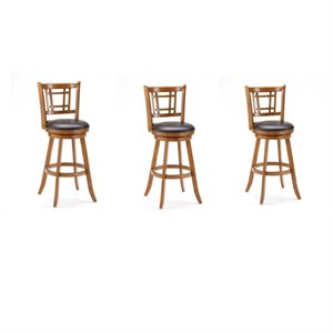 set of 3 oak counter height stools