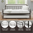 Hillsdale Furniture Kirkland Metal Twin Daybed with Roll Out Trundle Dark Bronze