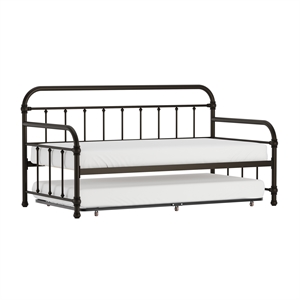 Hillsdale Furniture Kirkland Metal Twin Daybed with Roll Out Trundle Dark Bronze
