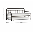 Hillsdale Furniture Kirkland Metal Twin Daybed with Roll Out Trundle Dark Bronze